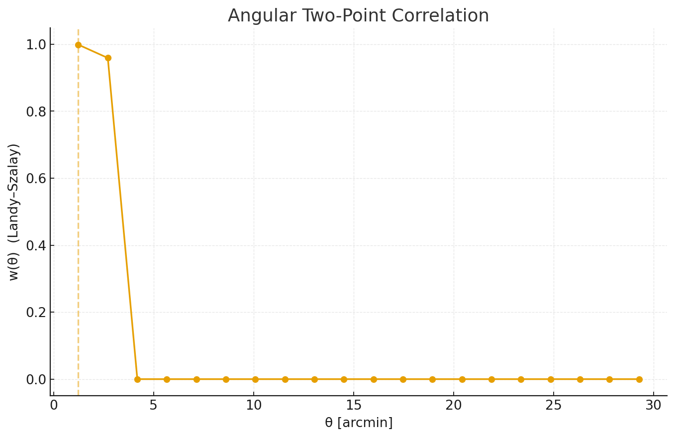 Angular Two‑Point Correlation